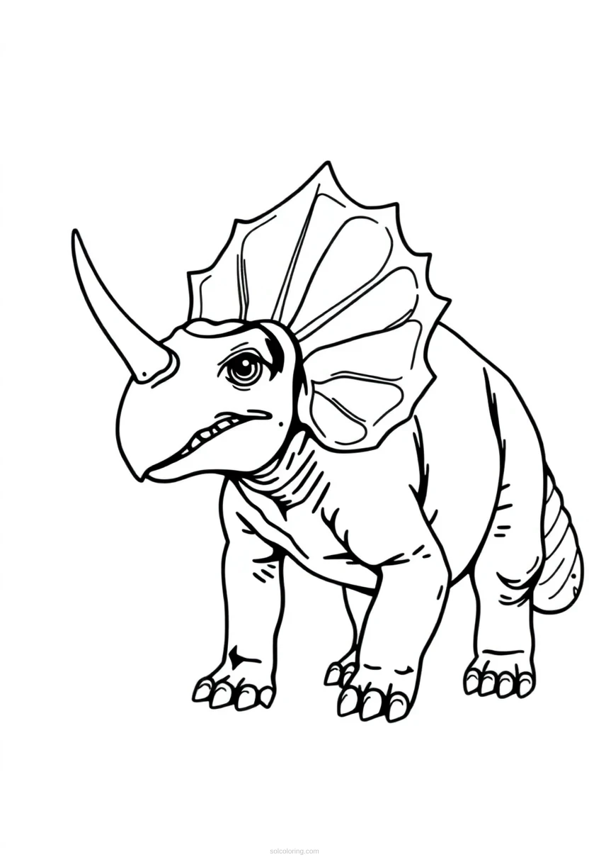 Triceratops coloring page for kids