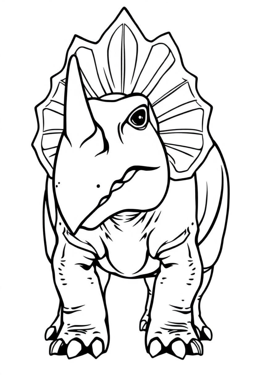 Triceratops coloring page, free printable