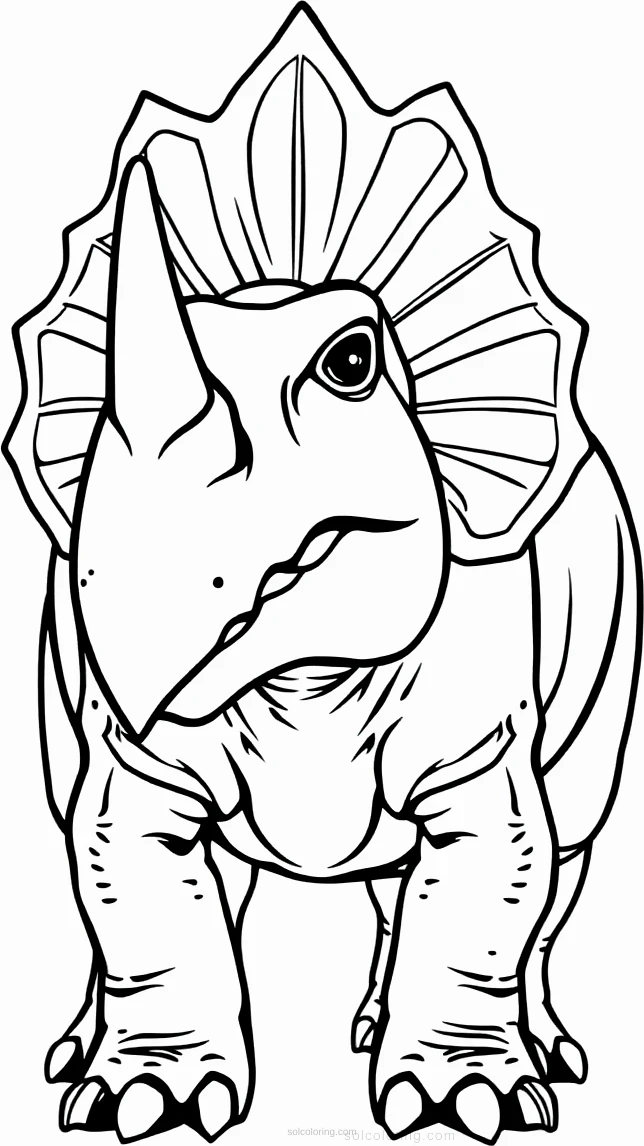Triceratops coloring page for kids