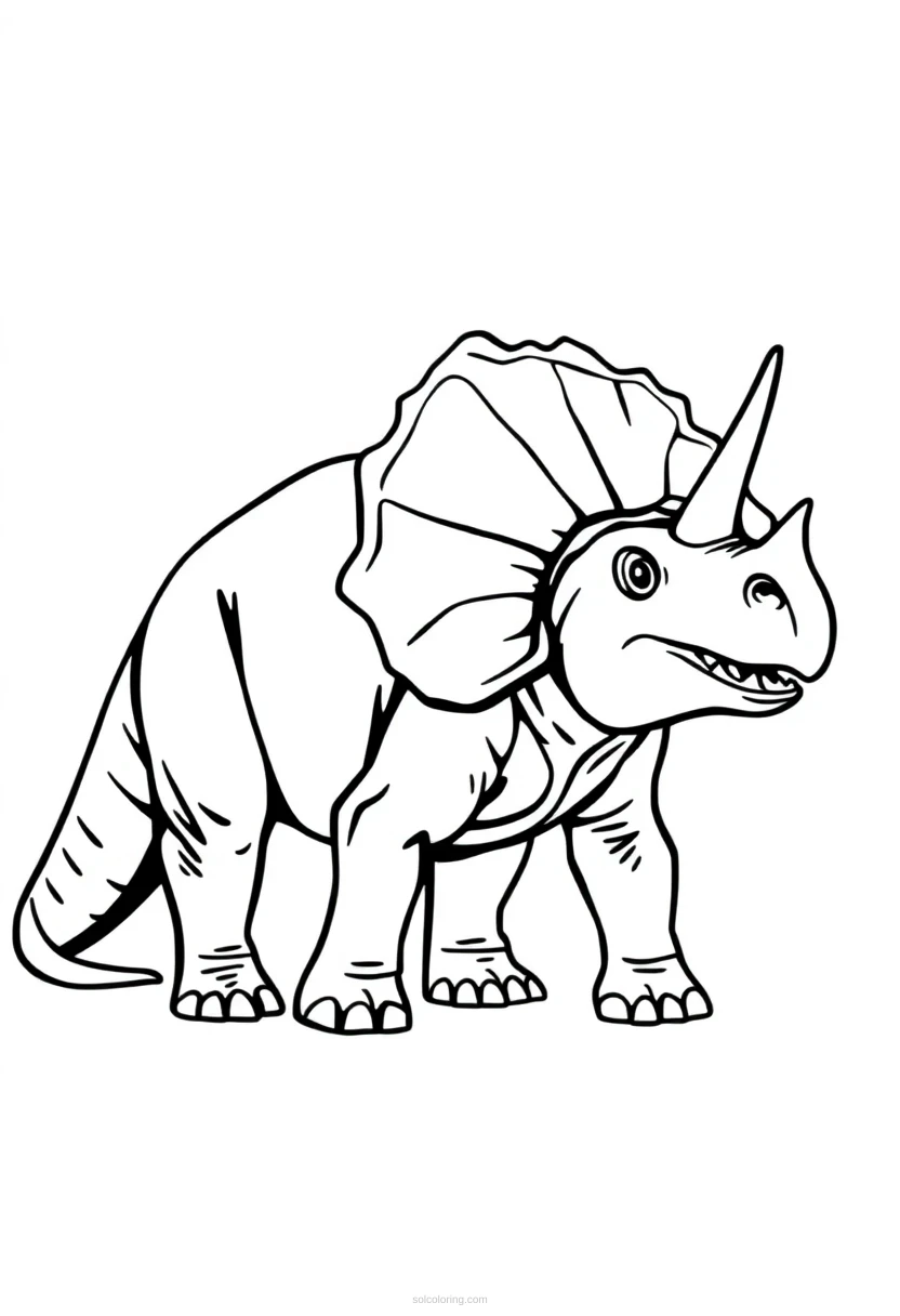Triceratops coloring page for kids