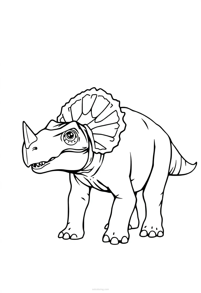 Triceratops coloring page for kids