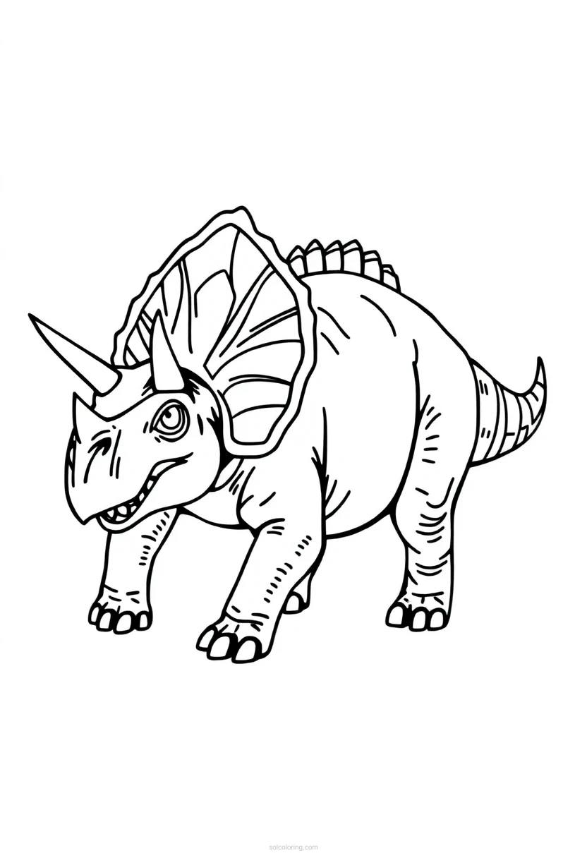 Triceratops coloring page for kids