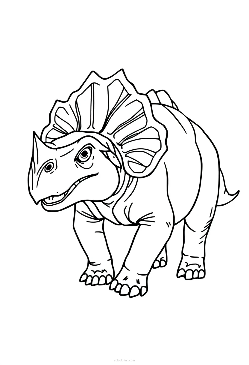 Triceratops coloring page for kids