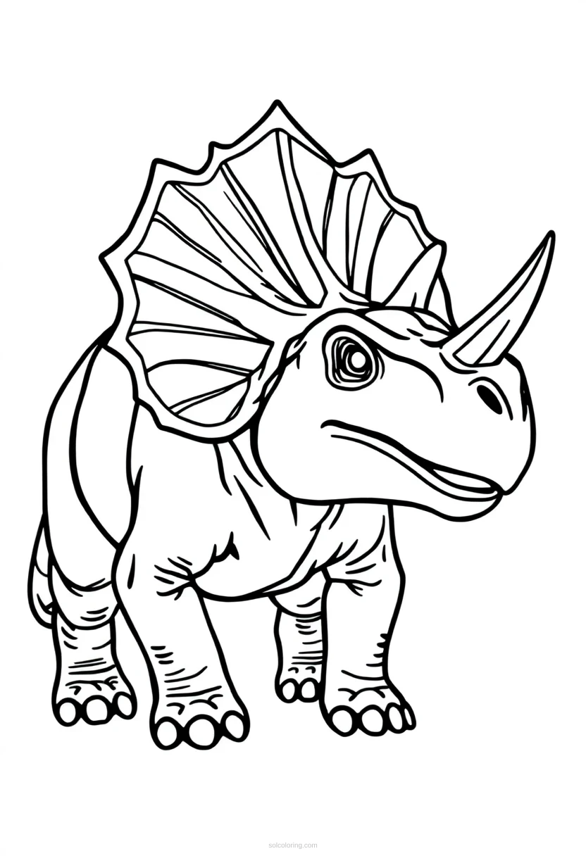 Triceratops coloring page for kids