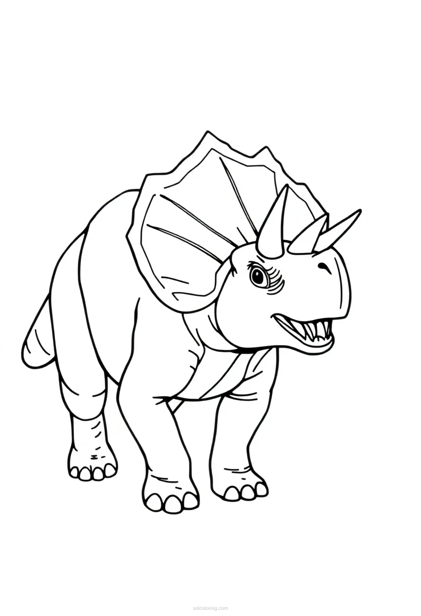 Triceratops coloring page for kids