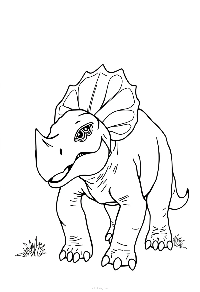 Triceratops coloring page for kids
