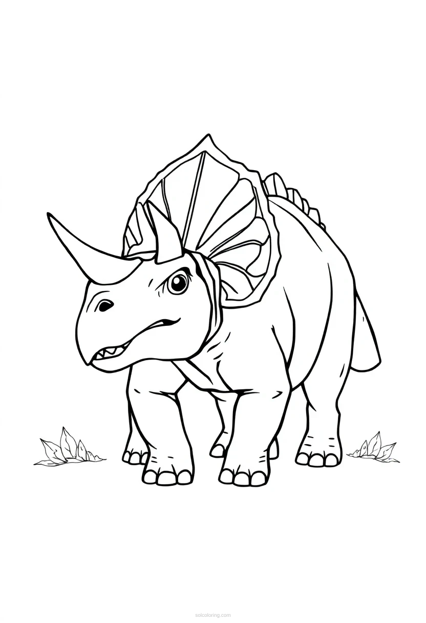 Triceratops Simple coloring pages