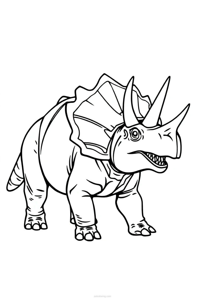 Triceratops coloring page for kids
