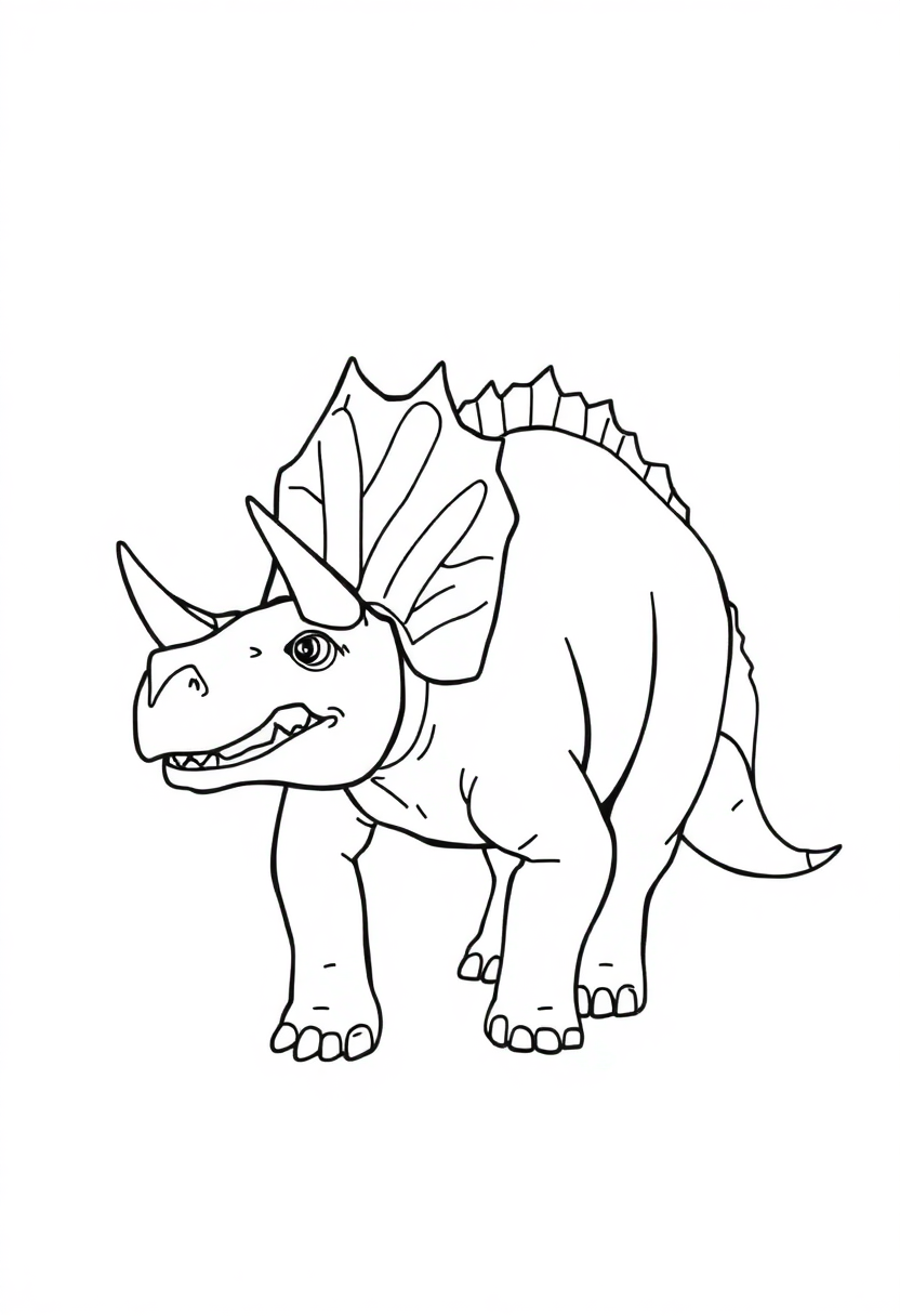 Triceratops coloring page, free printable