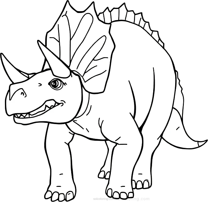 Triceratops coloring page for kids