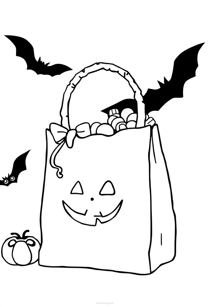 Trick-or-Treat Bag coloring page for kids