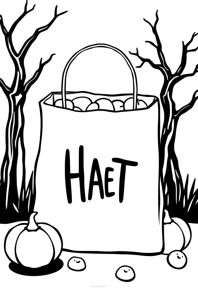 Trick-or-Treat Bag coloring page for kids