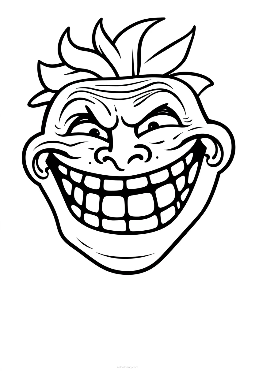 Trollface Classic Internet Troll coloring page for kids