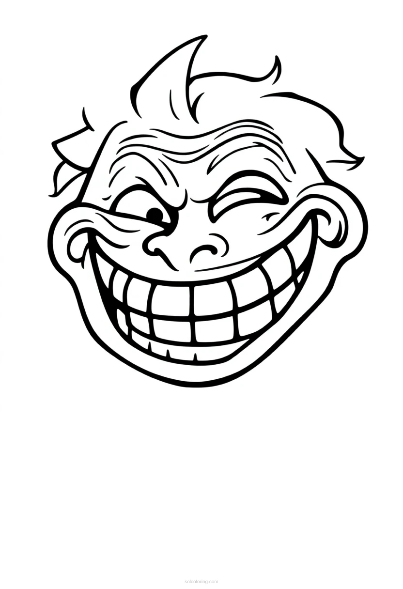 Trollface Classic Internet Troll coloring pages