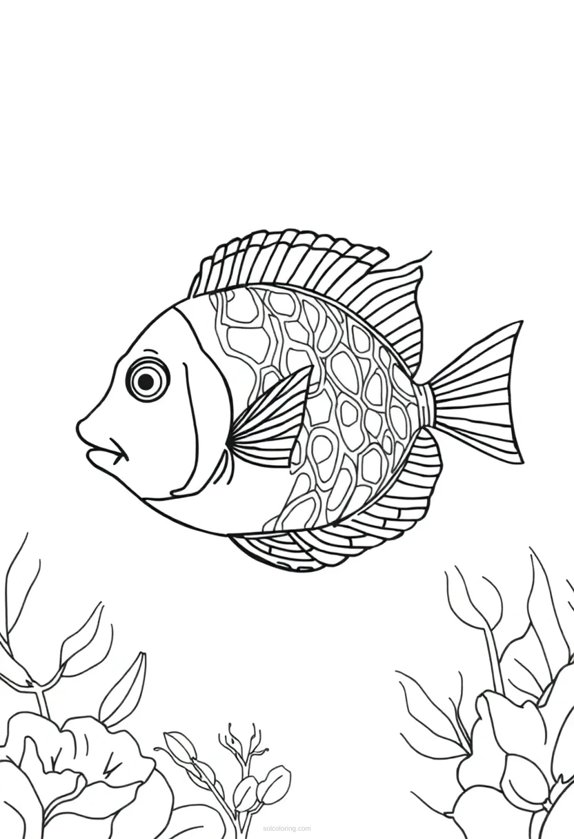 Tropical Fish coloring page for kids