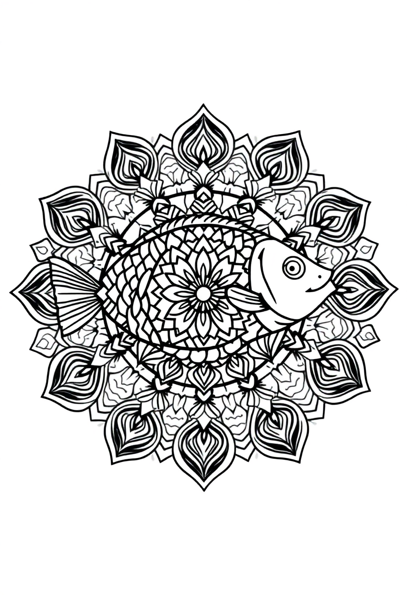 Tropical Fish coloring page, free printable