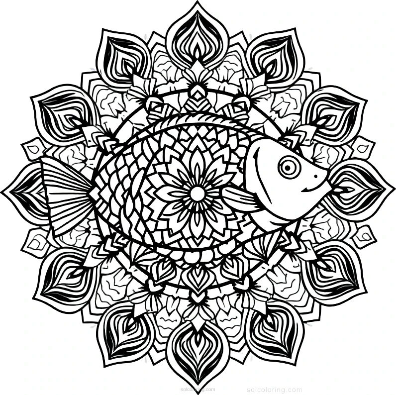 Tropical Fish coloring page for kids
