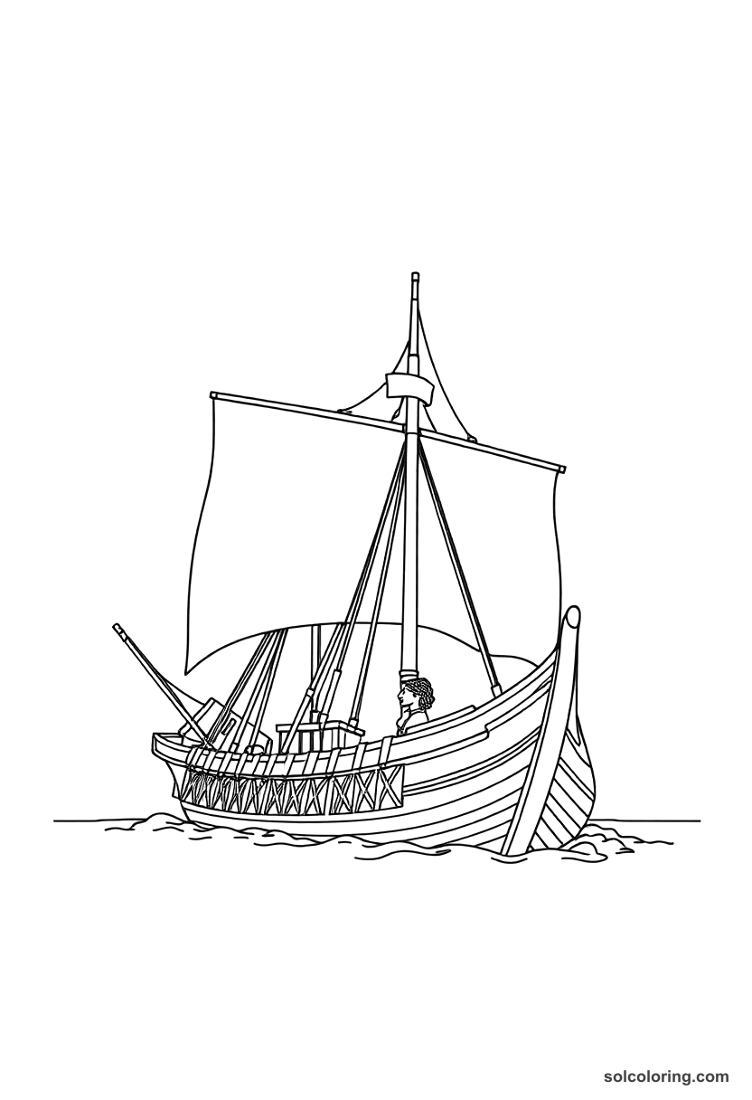 Simple Tsar Peter I Building the Russian Navy coloring page, free printable simple style