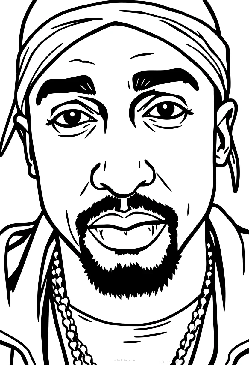 Tupac Shakur Portrait coloring page for kids