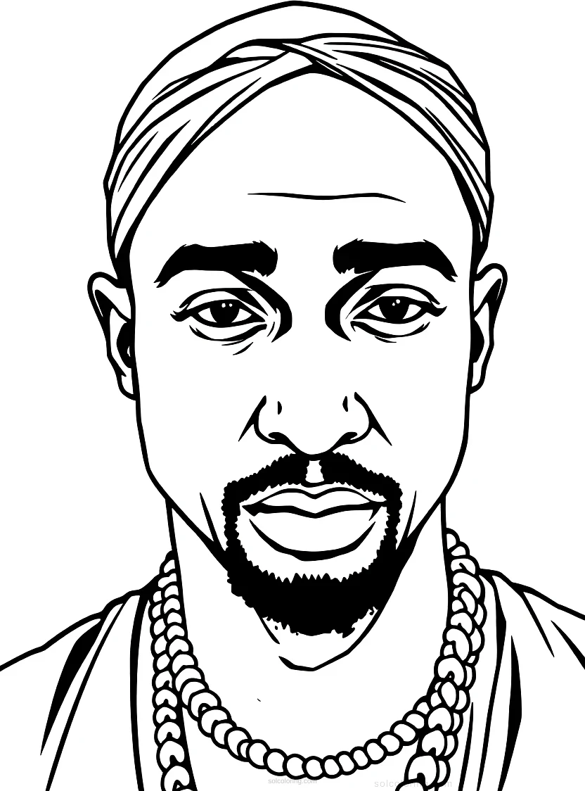 Tupac Shakur Portrait coloring page for kids