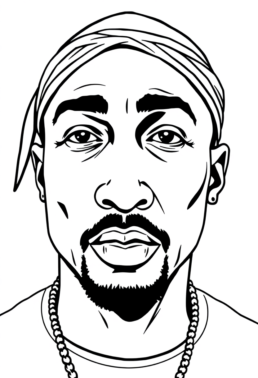 Tupac Shakur Portrait coloring pages