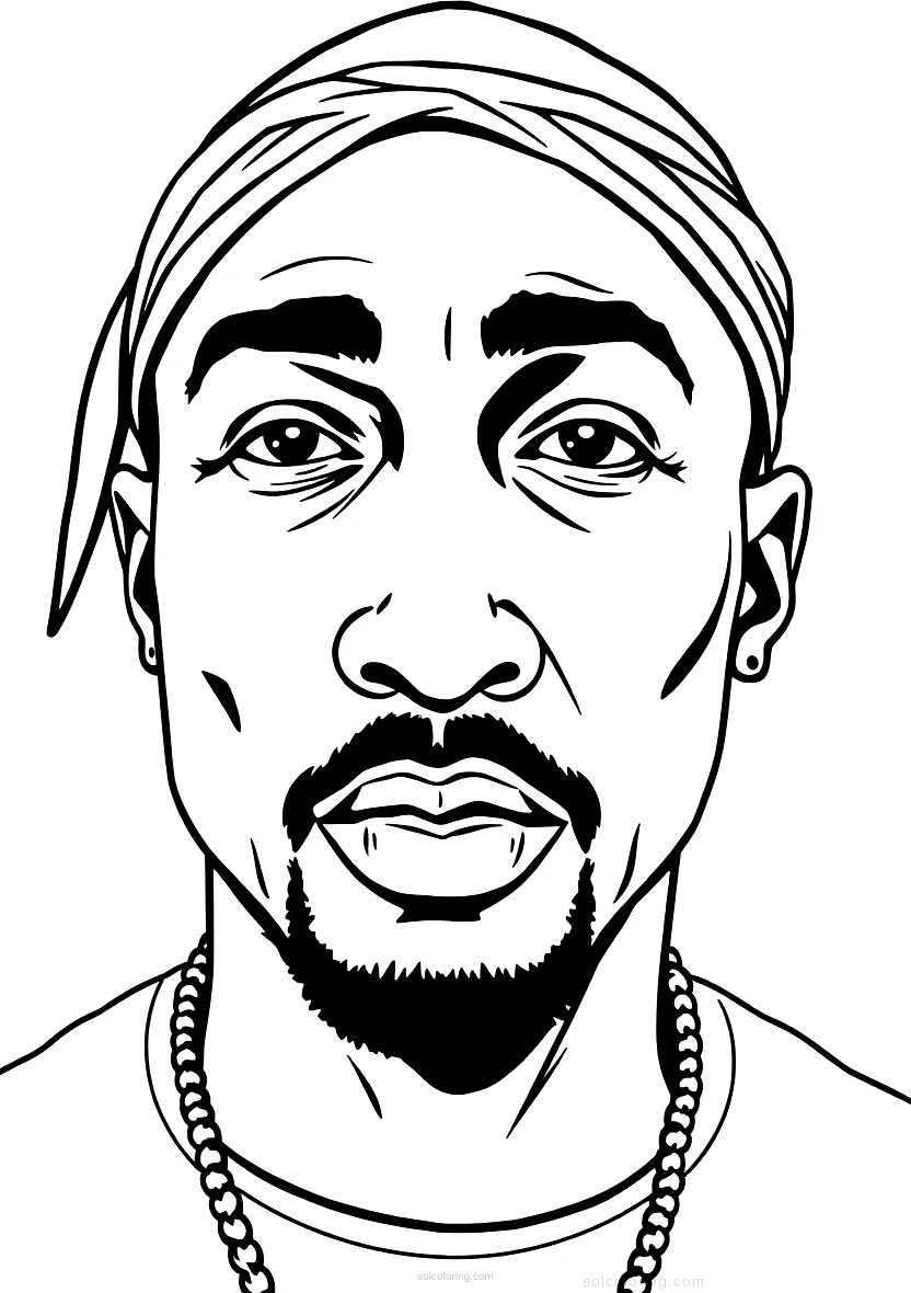 Tupac Shakur Portrait coloring pages