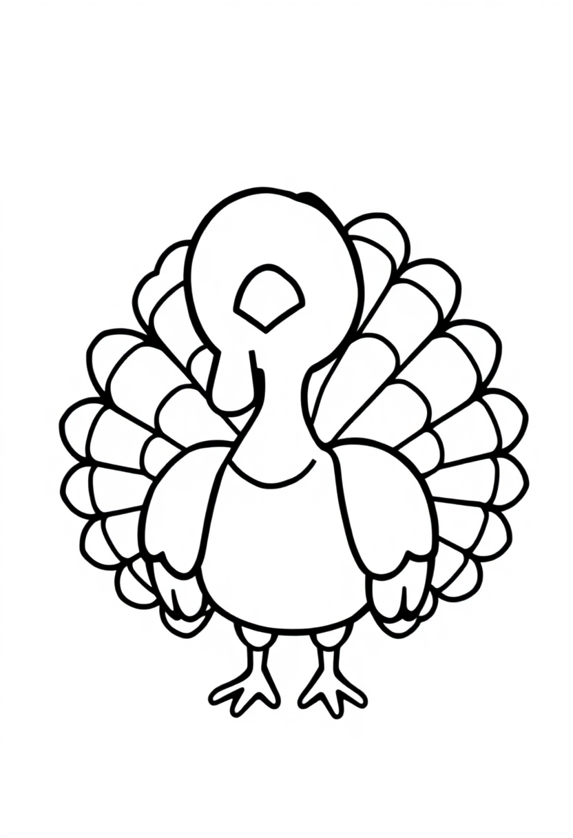 Turkey coloring page, free printable