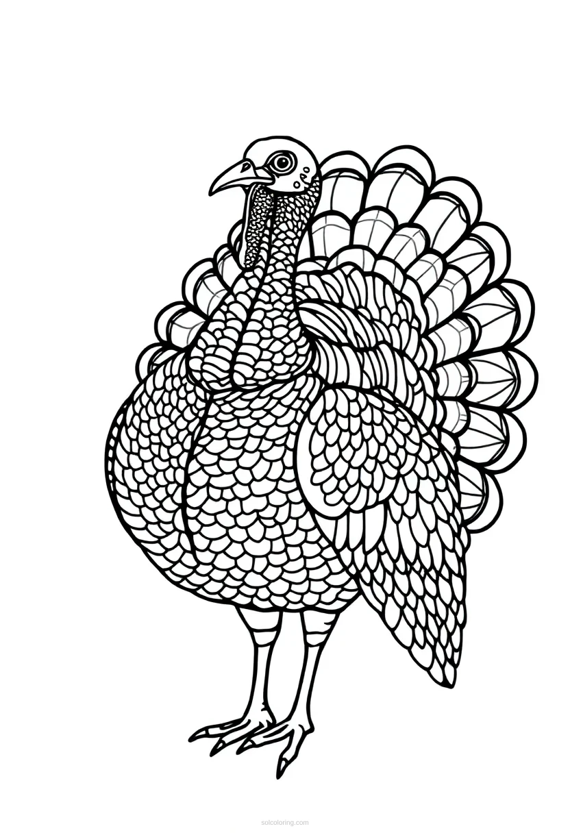 Turkey coloring page for kids