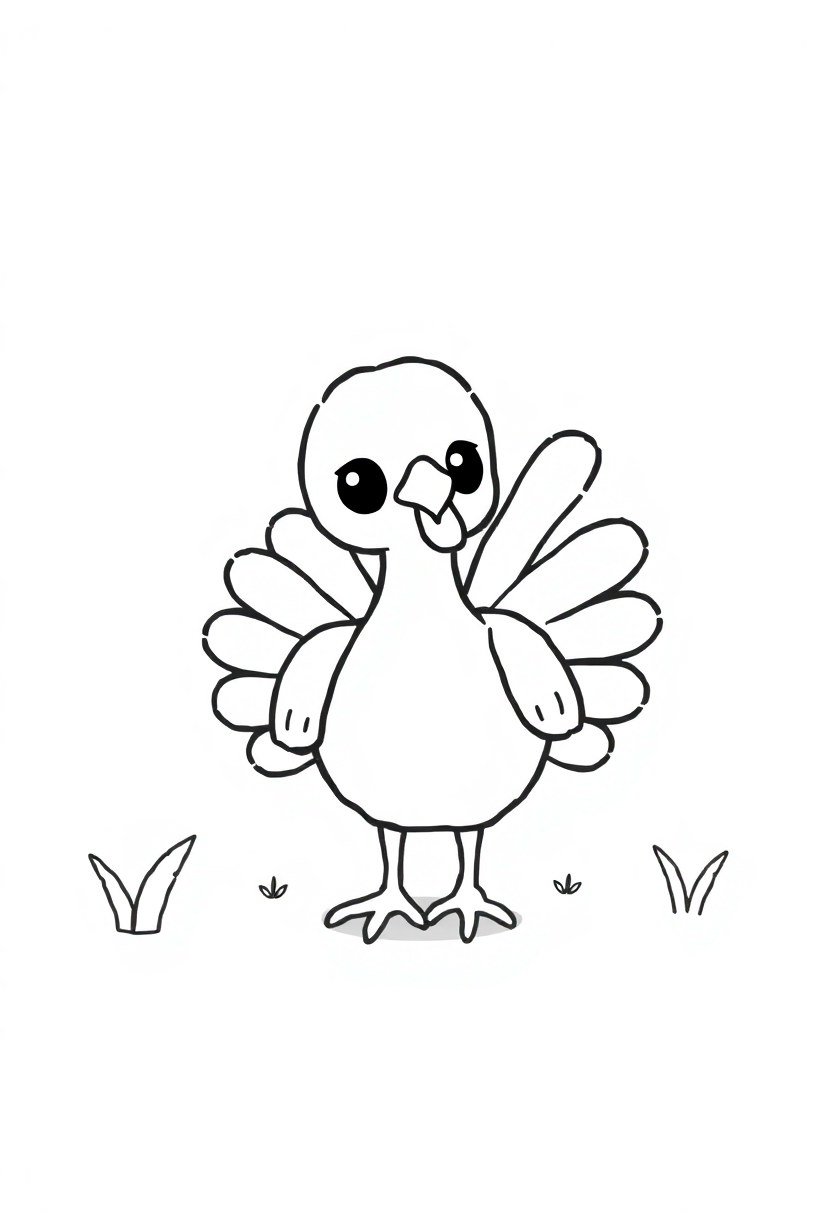 Turkey in Farmyard coloring page, free printable