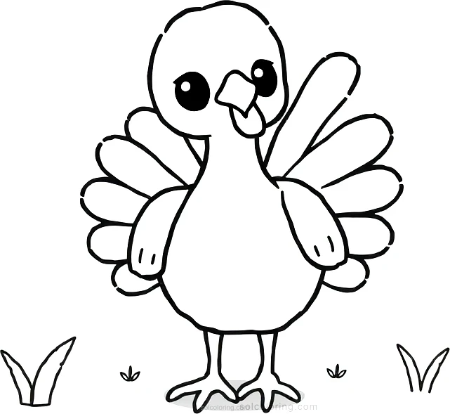 Turkey in Farmyard coloring page for kids