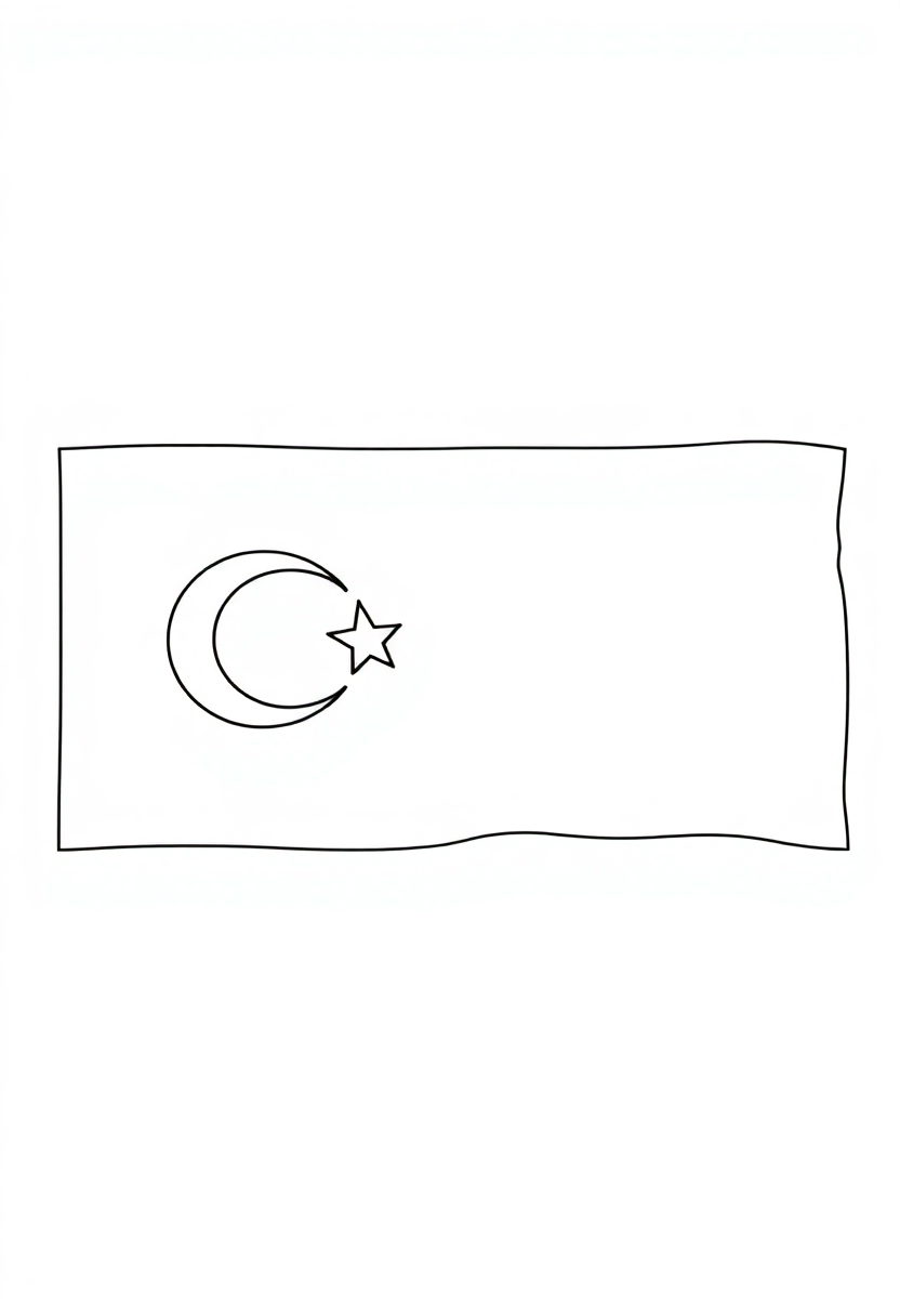 Turkish Flag coloring page, free printable