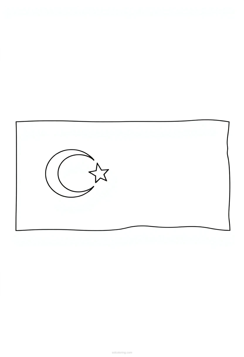 Turkish Flag coloring page for kids