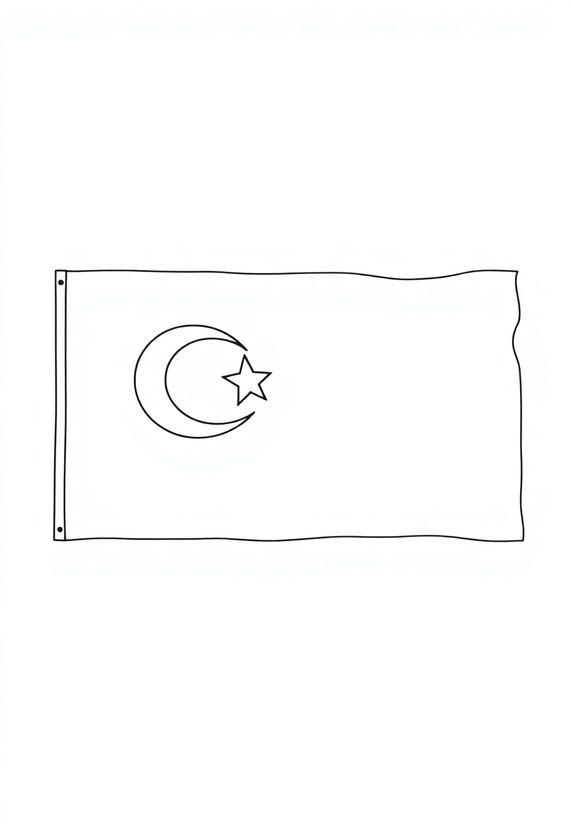 Turkish Flag coloring page, free printable