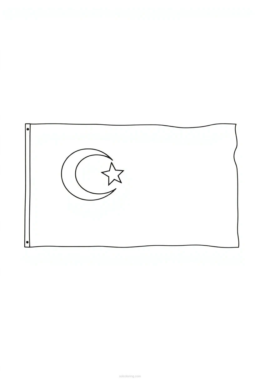 Turkish Flag coloring page for kids