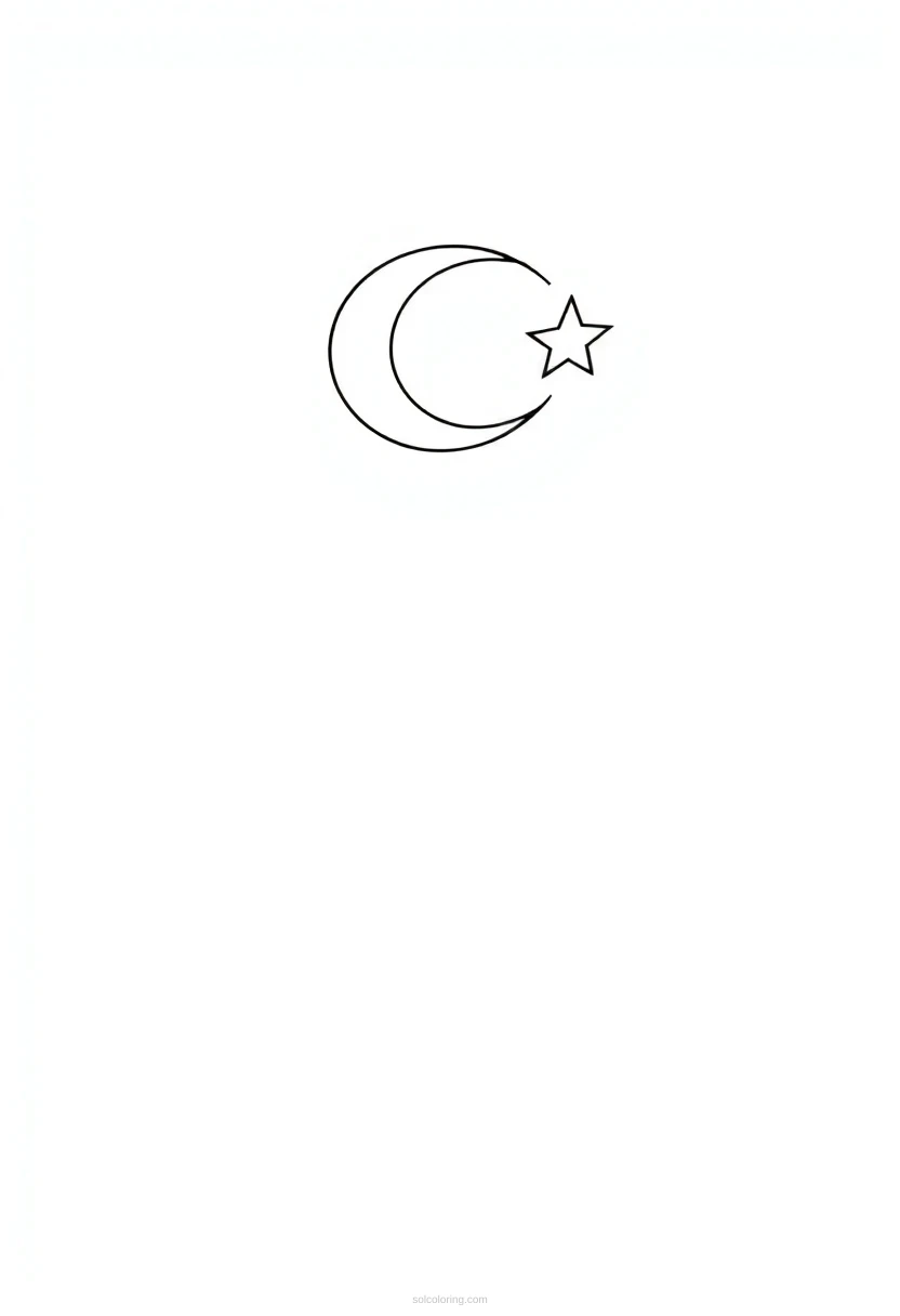 Turkish Flag coloring page for kids
