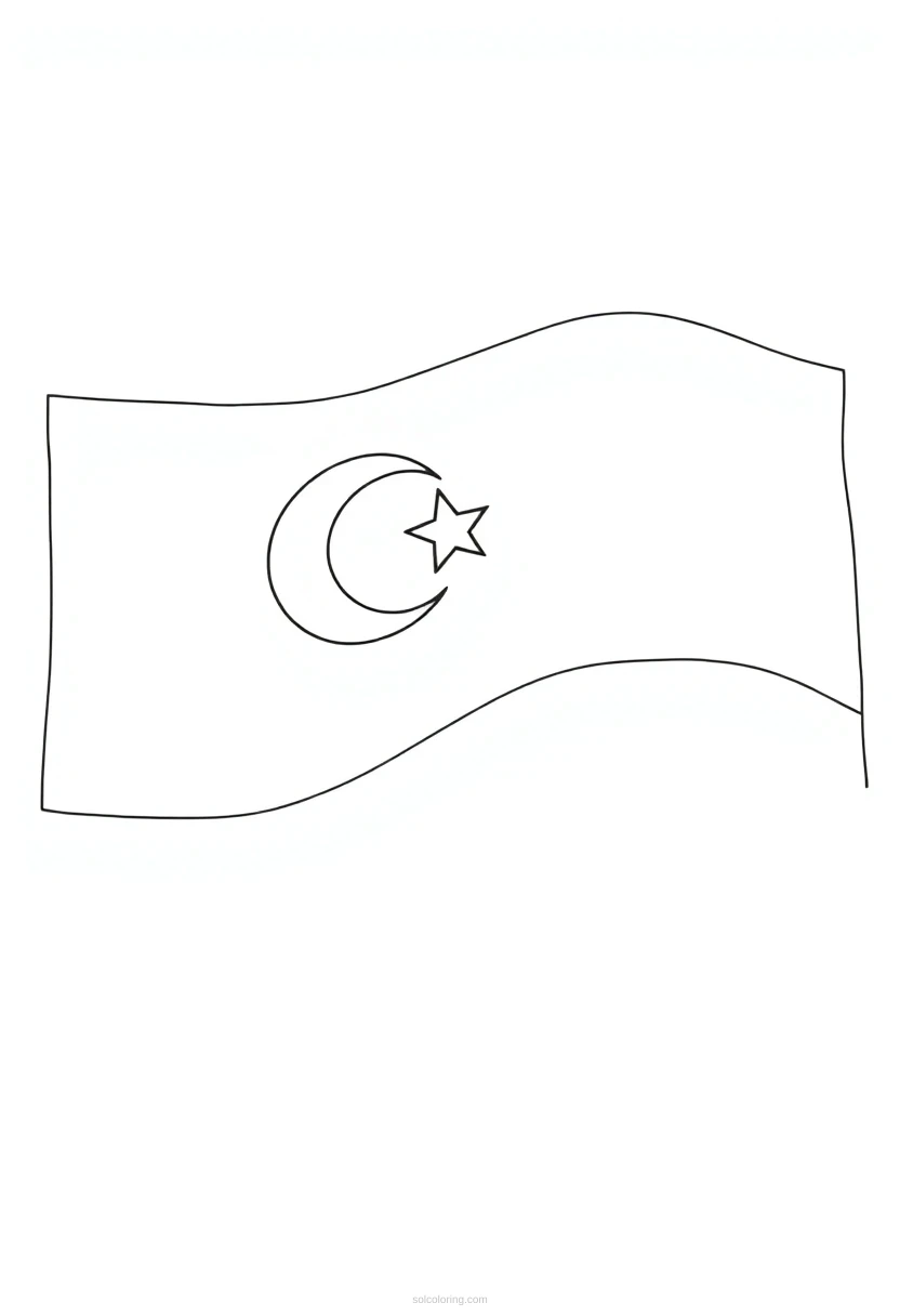 Turkish Flag coloring page for kids