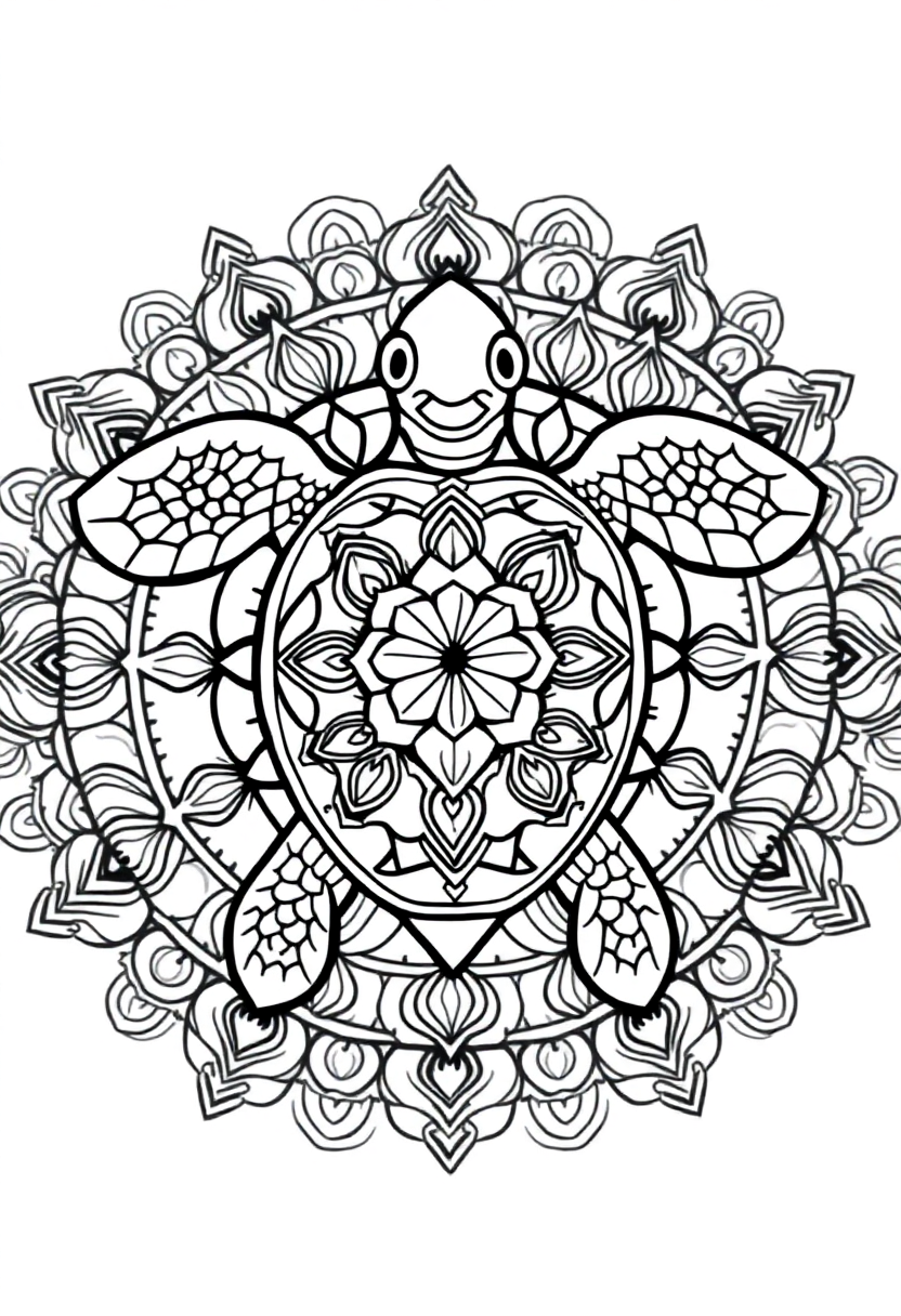 Turtle coloring page, free printable