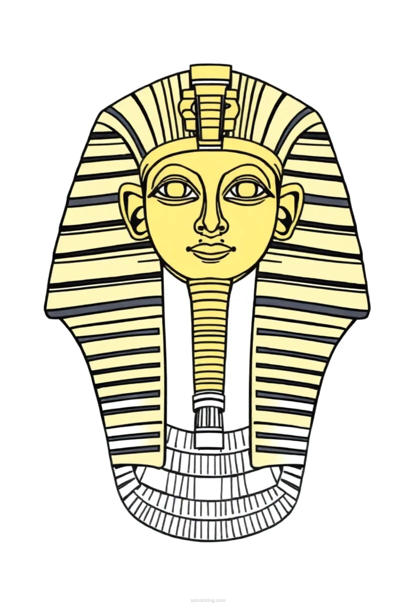 Tutankhamun Golden Mask coloring pages
