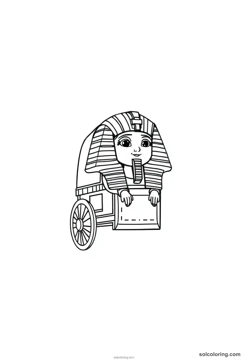 Tutankhamun S Golden Chariot chibi coloring page for kids