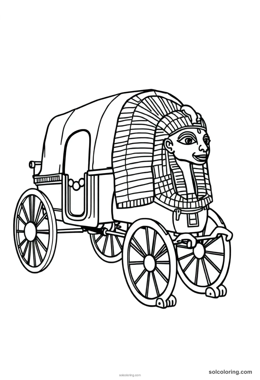 Tutankhamun S Golden Chariot simple coloring page for kids