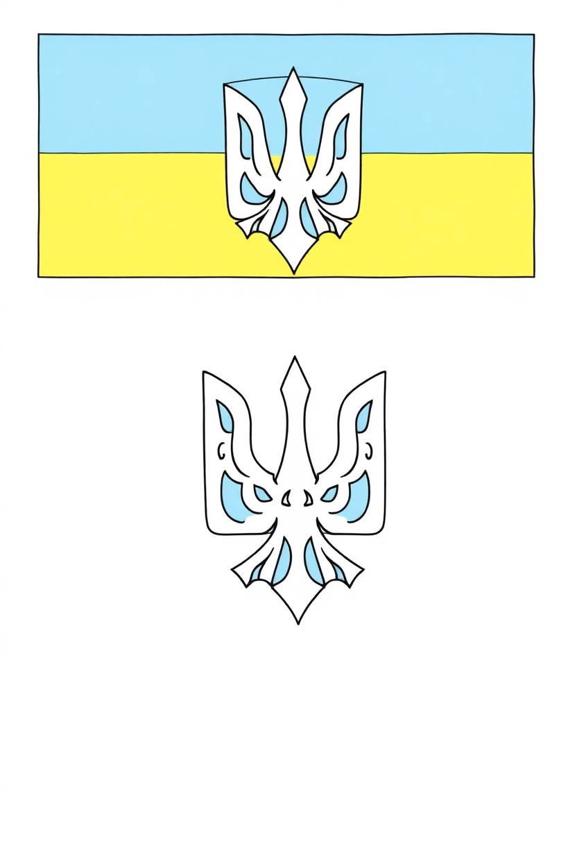 Ukrainian Flag coloring page, free printable