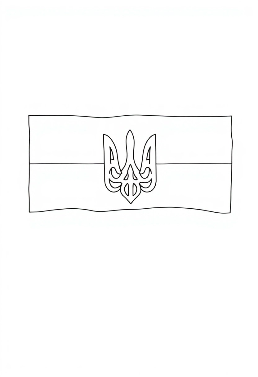 Ukrainian Flag coloring page, free printable
