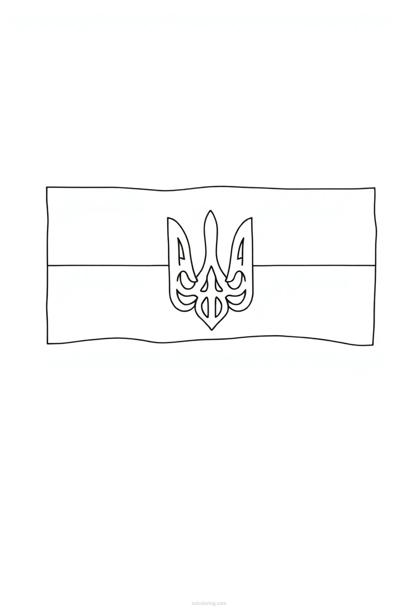 Ukrainian Flag coloring page for kids