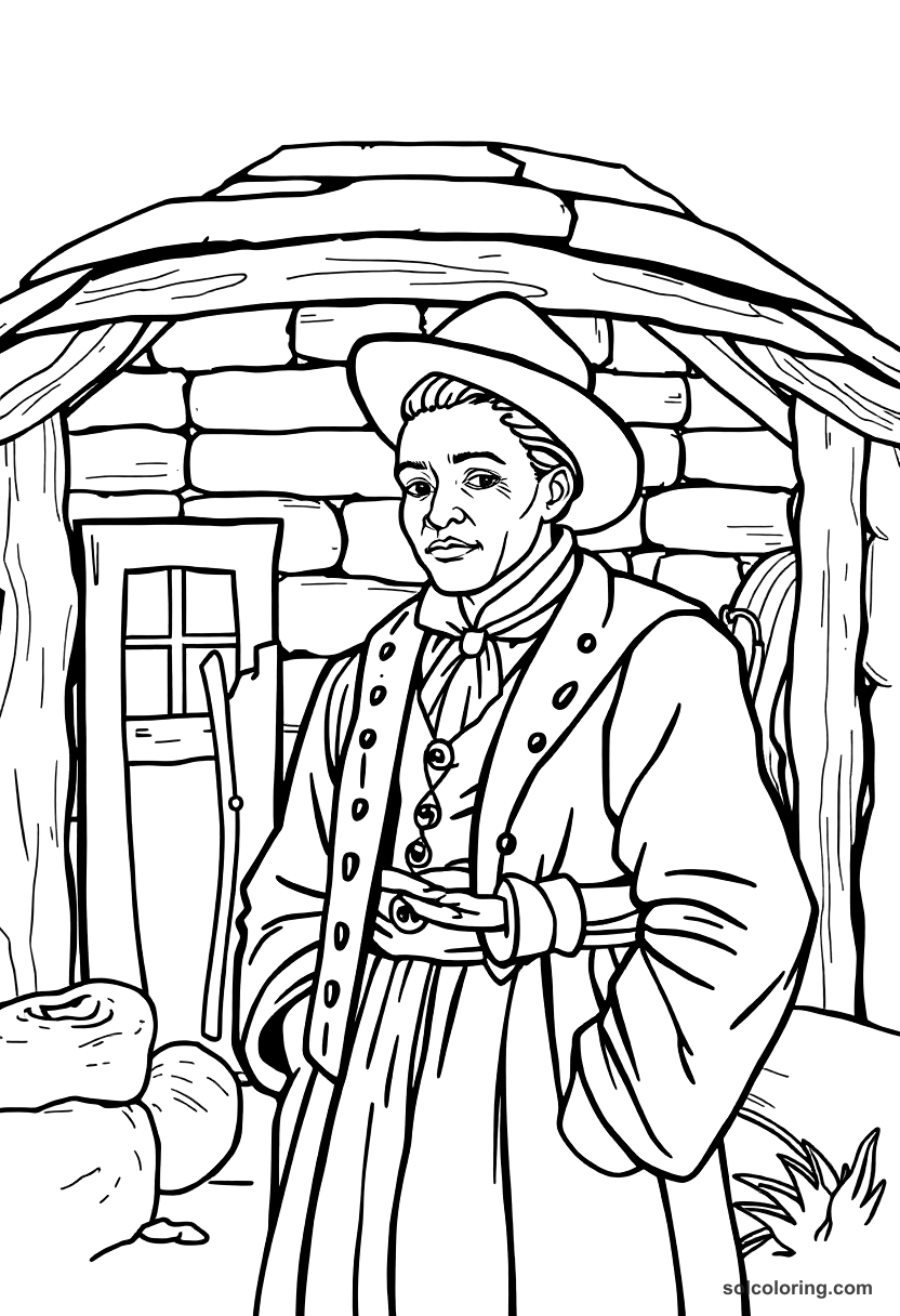 Underground Railroad Safe House Scene coloring pages