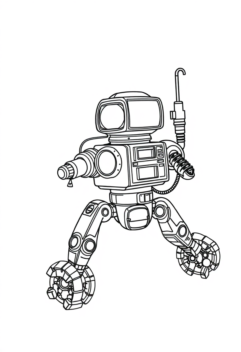 Underwater Research Robot coloring page, free printable