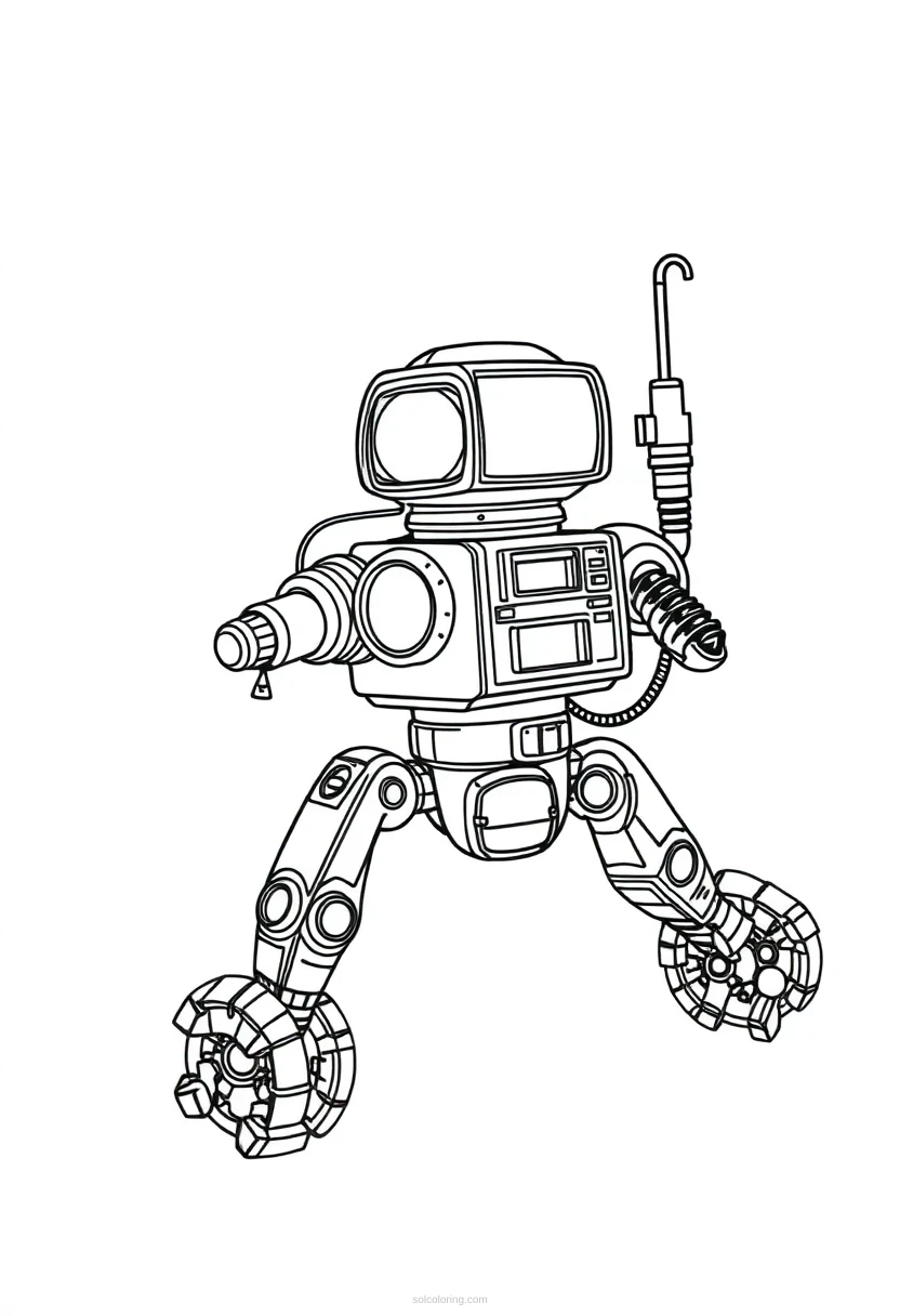 Underwater Research Robot coloring page for kids