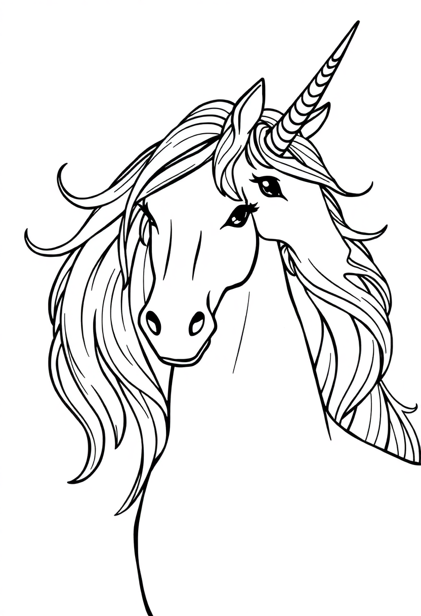 Unicorn coloring page