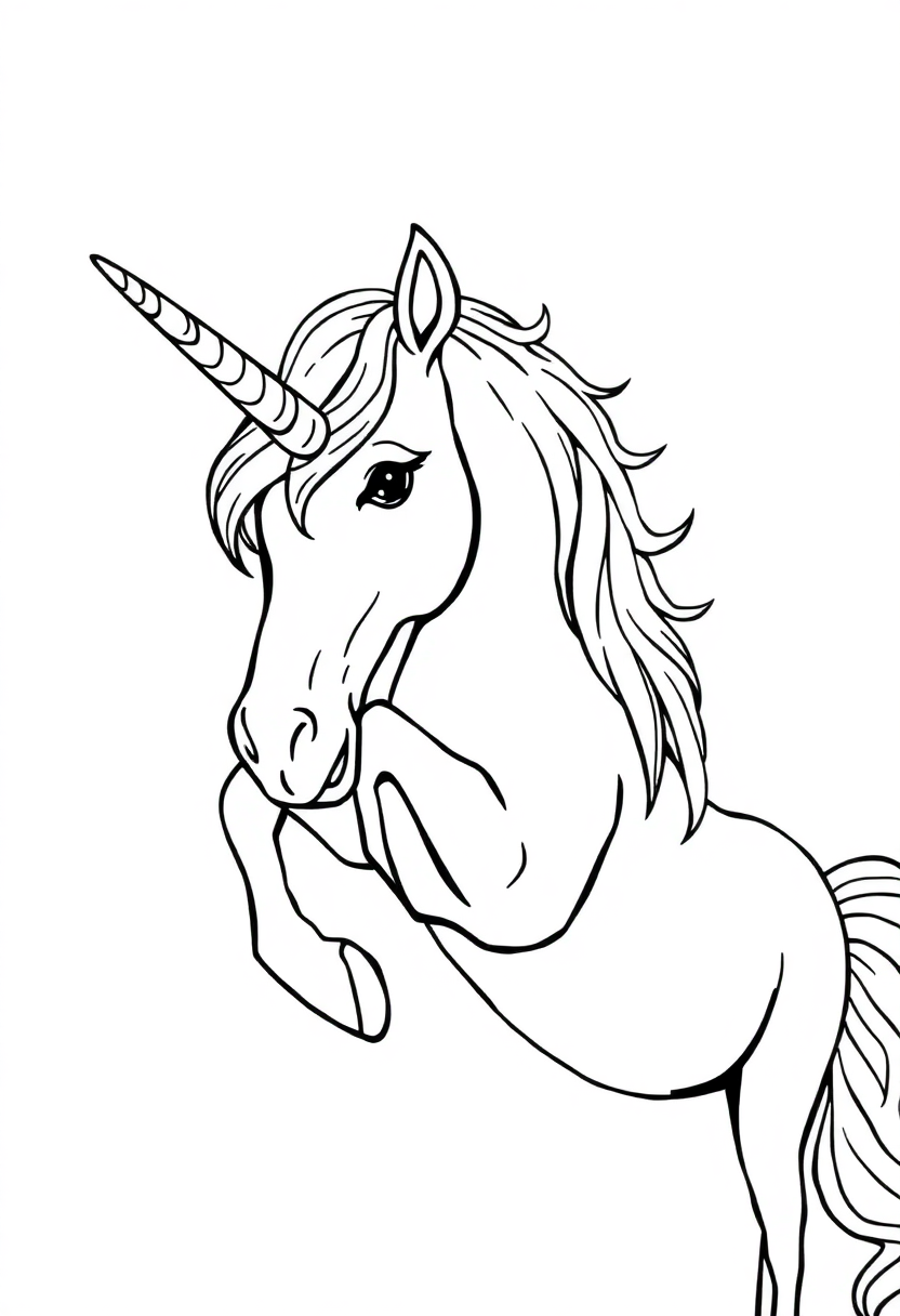 Unicorn Fantasy Horse coloring page, free printable