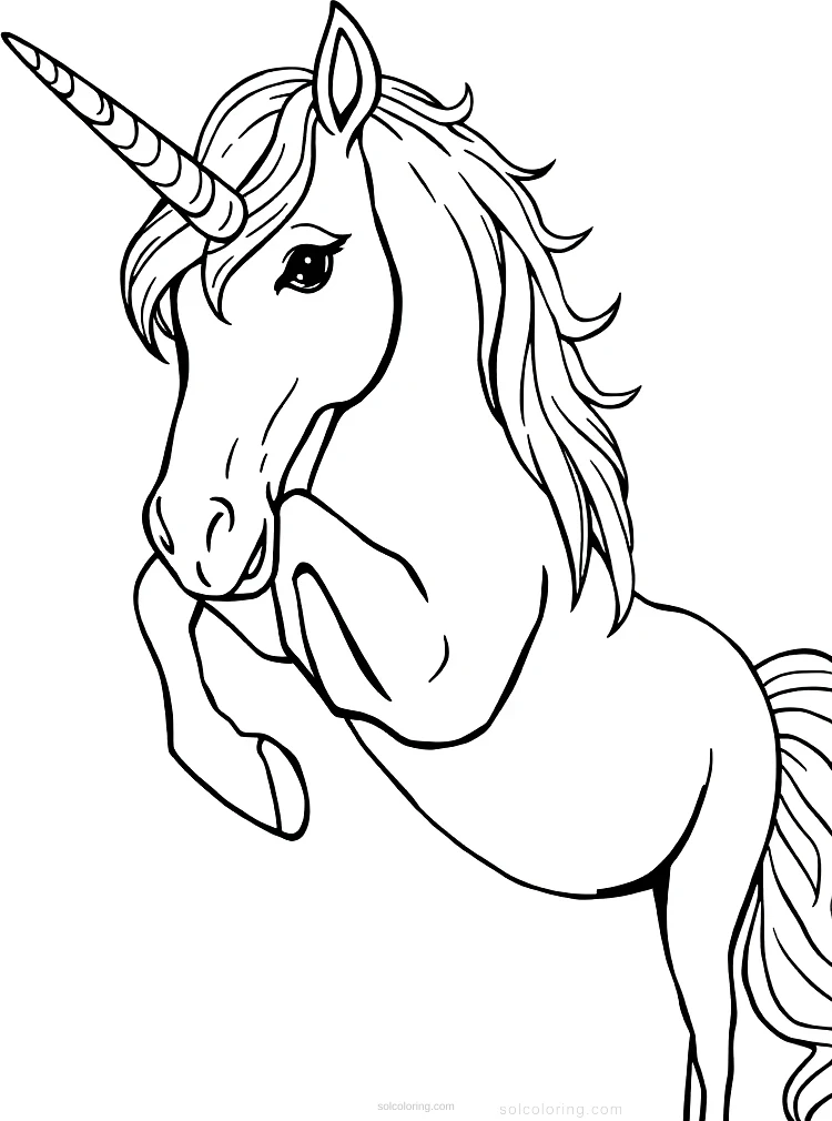 Unicorn Fantasy Horse coloring page for kids