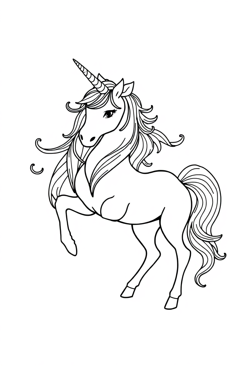 Unicorn Mandala coloring page for kids